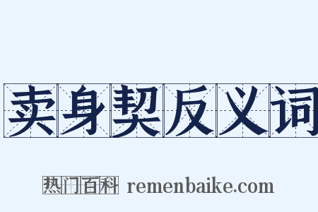 卖身契反义词是什么意思的图片